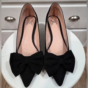 Journee Collection Black Bow Heels